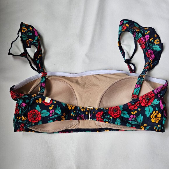 Summersalt The Ruffle Oasis Bikini Top Midnight Bloom Size 8 - Picture 3 of 6